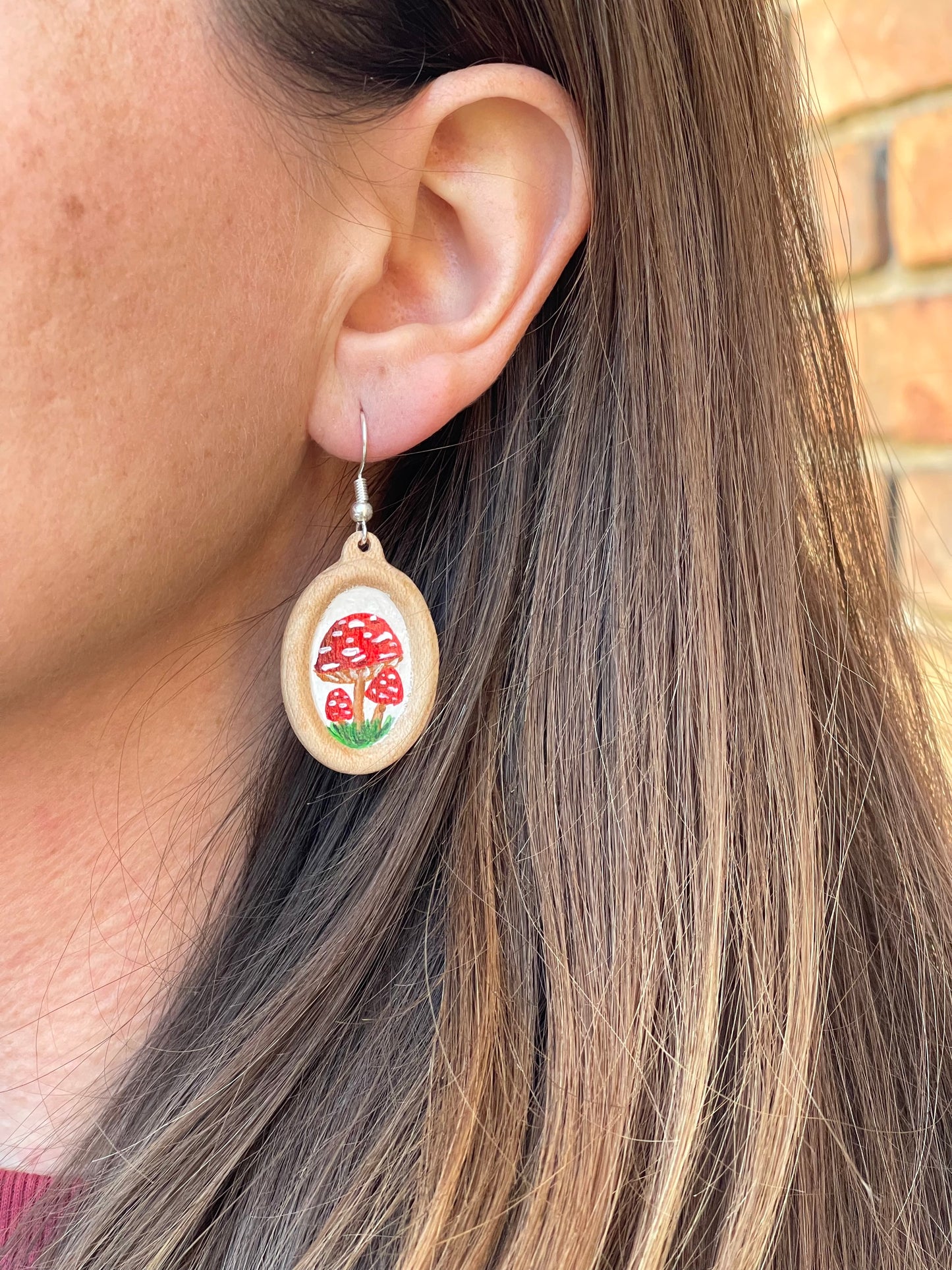 Miniature Art Earrings- Toadstools
