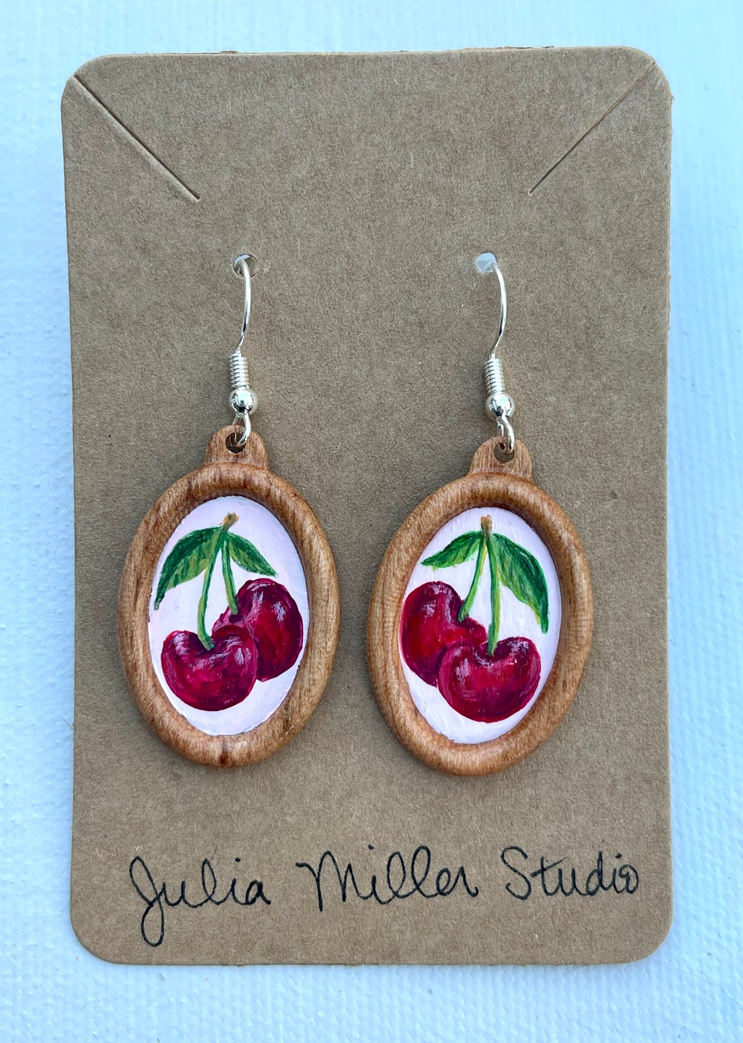 Miniature Art Earrings- Cherries