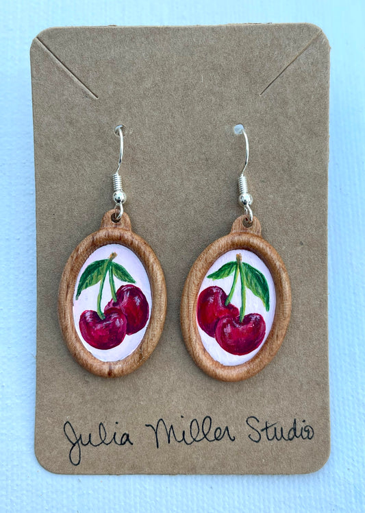 Miniature Art Earrings- Cherries