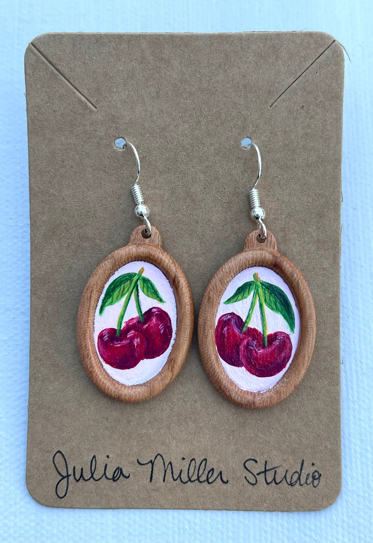 Miniature Art Earrings- Cherries