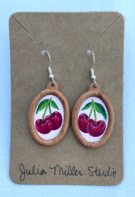Miniature Art Earrings- Cherries