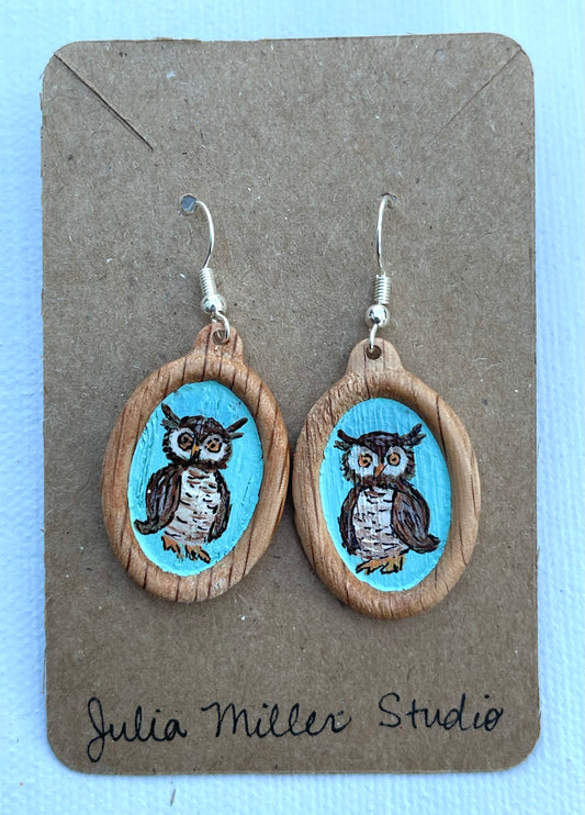 Miniature Art Earrings- Owls