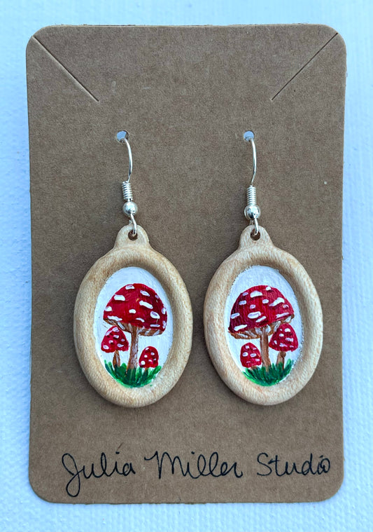 Miniature Art Earrings- Toadstools
