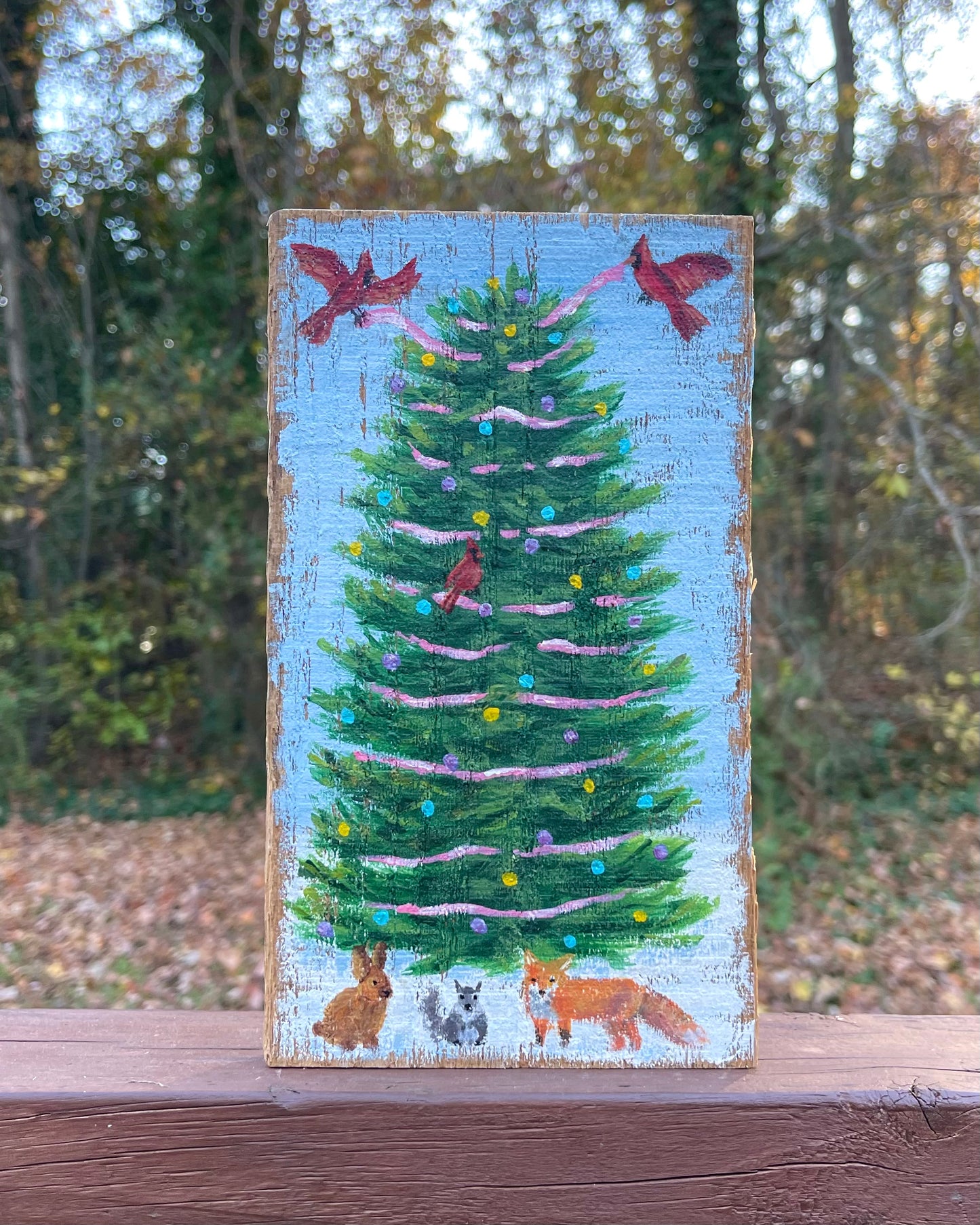 Christmas tree with woodland animals