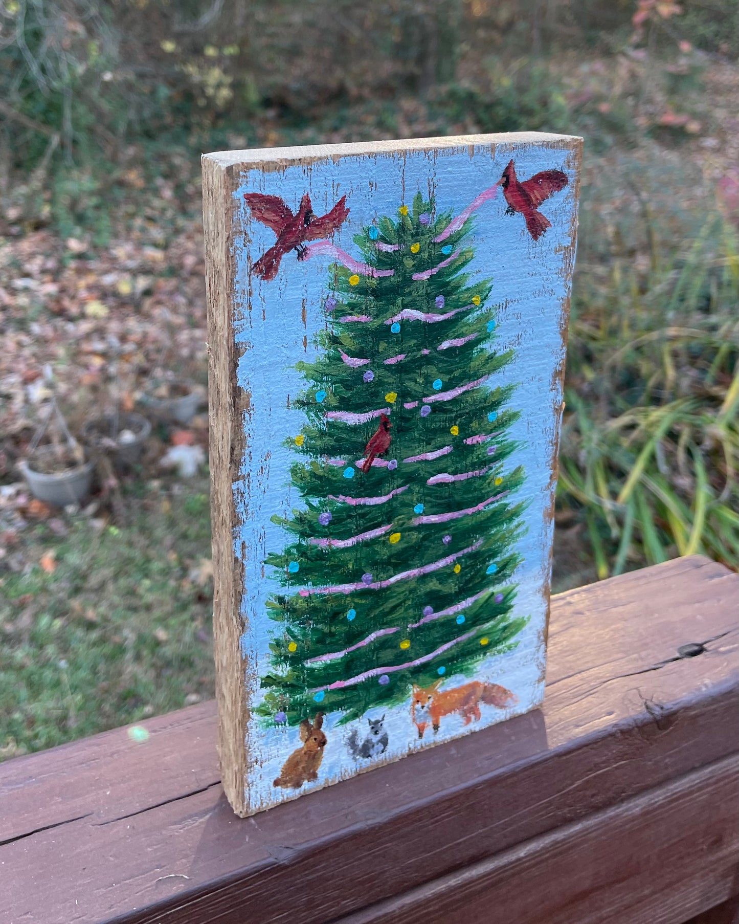 Christmas tree with woodland animals