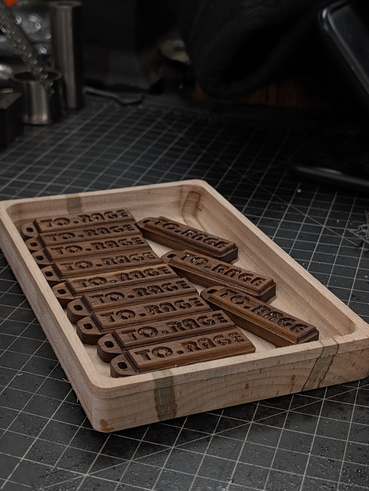TO.RAGE Walnut Keychain
