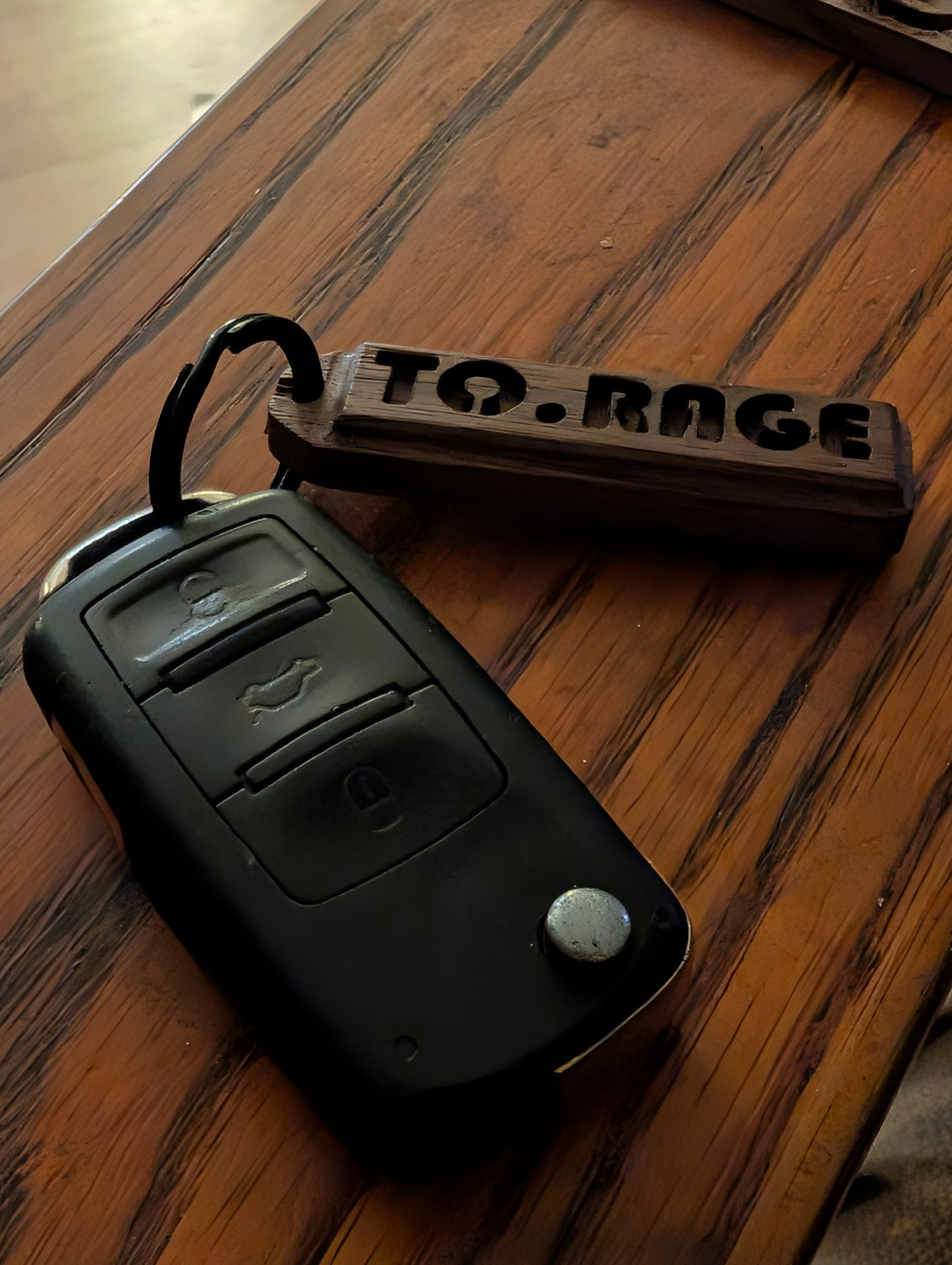 TO.RAGE Walnut Keychain
