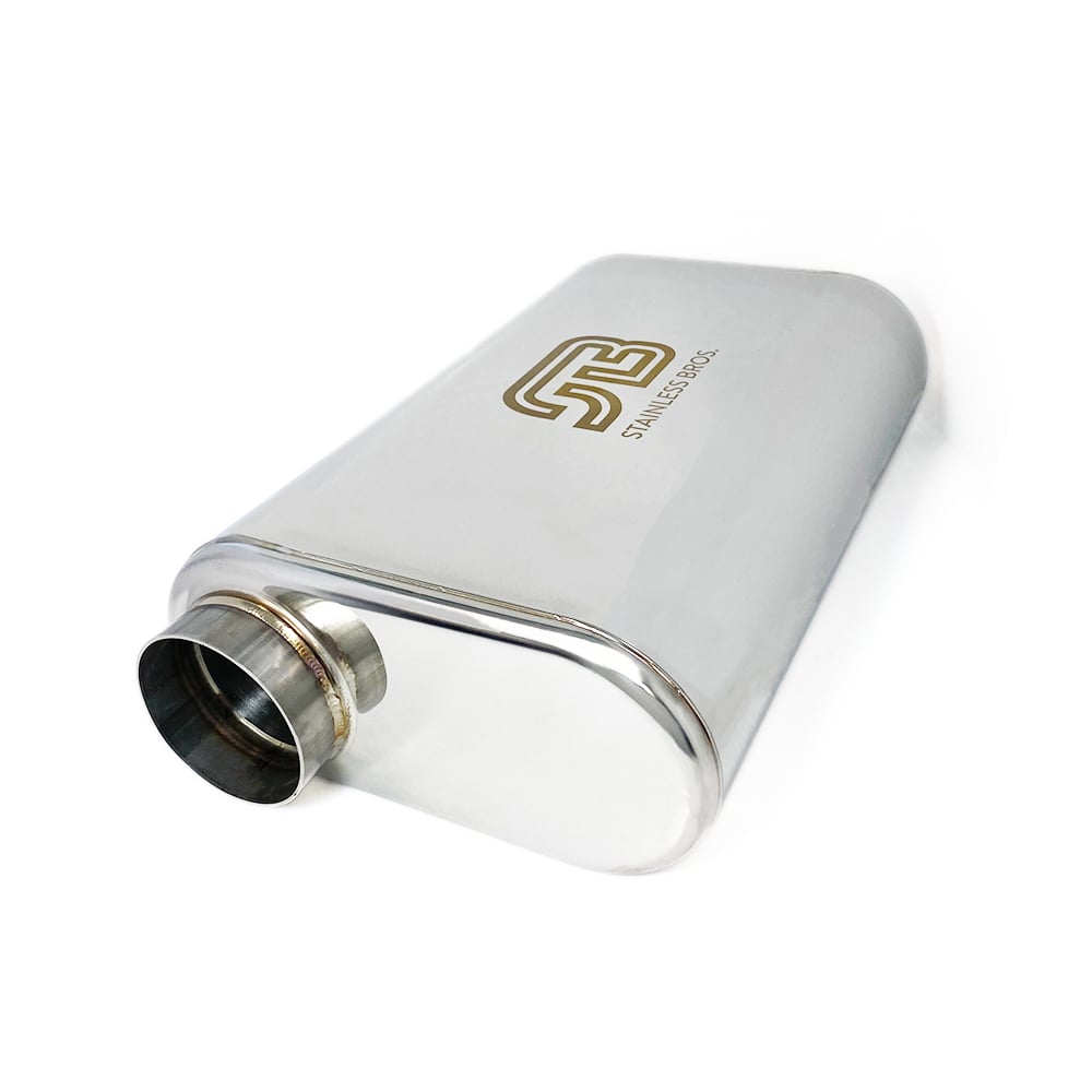 Single inlet/outlet Stainless Bros thin oval mufflers